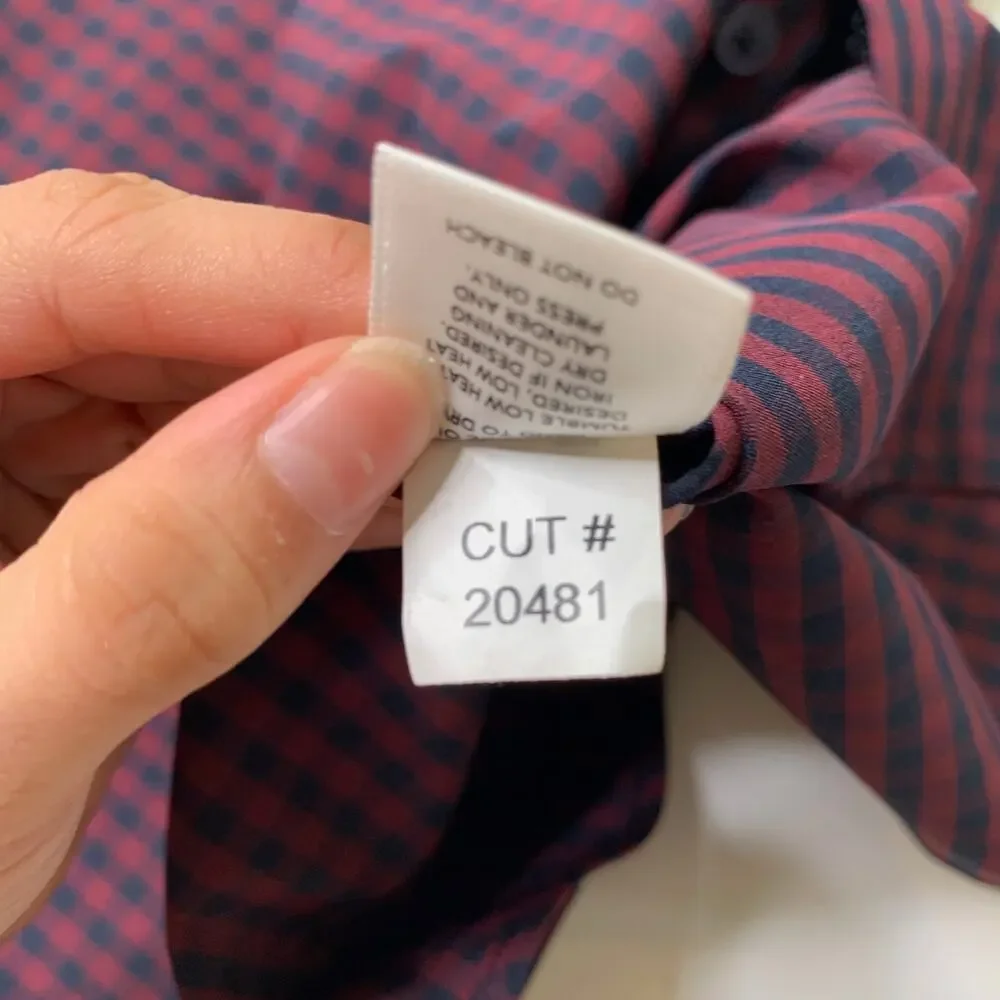Mizzen+Main Shirt Mens Large Brick Storm Standard Fit Marshall Gingham Button Up